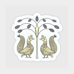 Ethnic Art Indian Ducks Birds with Tree Sticker